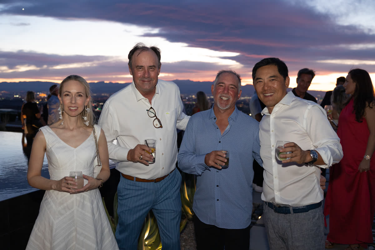 Guests mingling at the estate