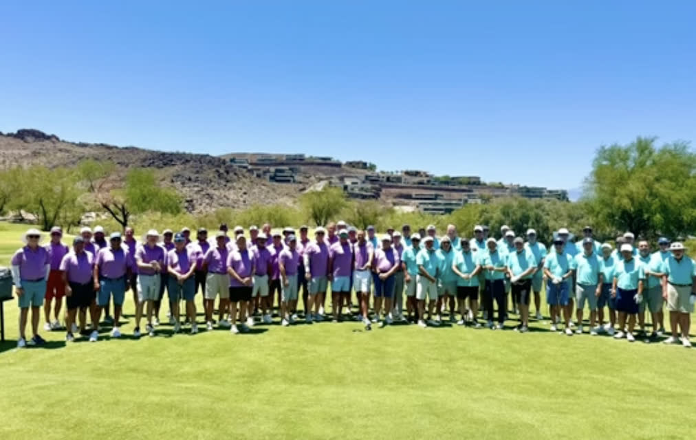 Tournament group gathered on the course