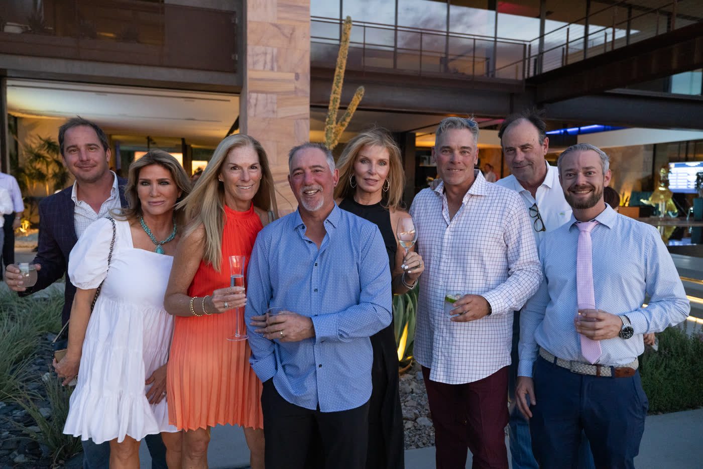 Couples enjoying an evening event